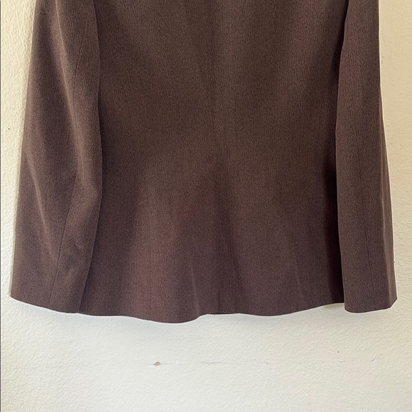Le Suit Petite Straight Leg One Button Pant Suit Brown 4P - Picture 7 of 13